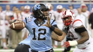 Williams struggled all game to lead the UNC offense (UNC Athletics)