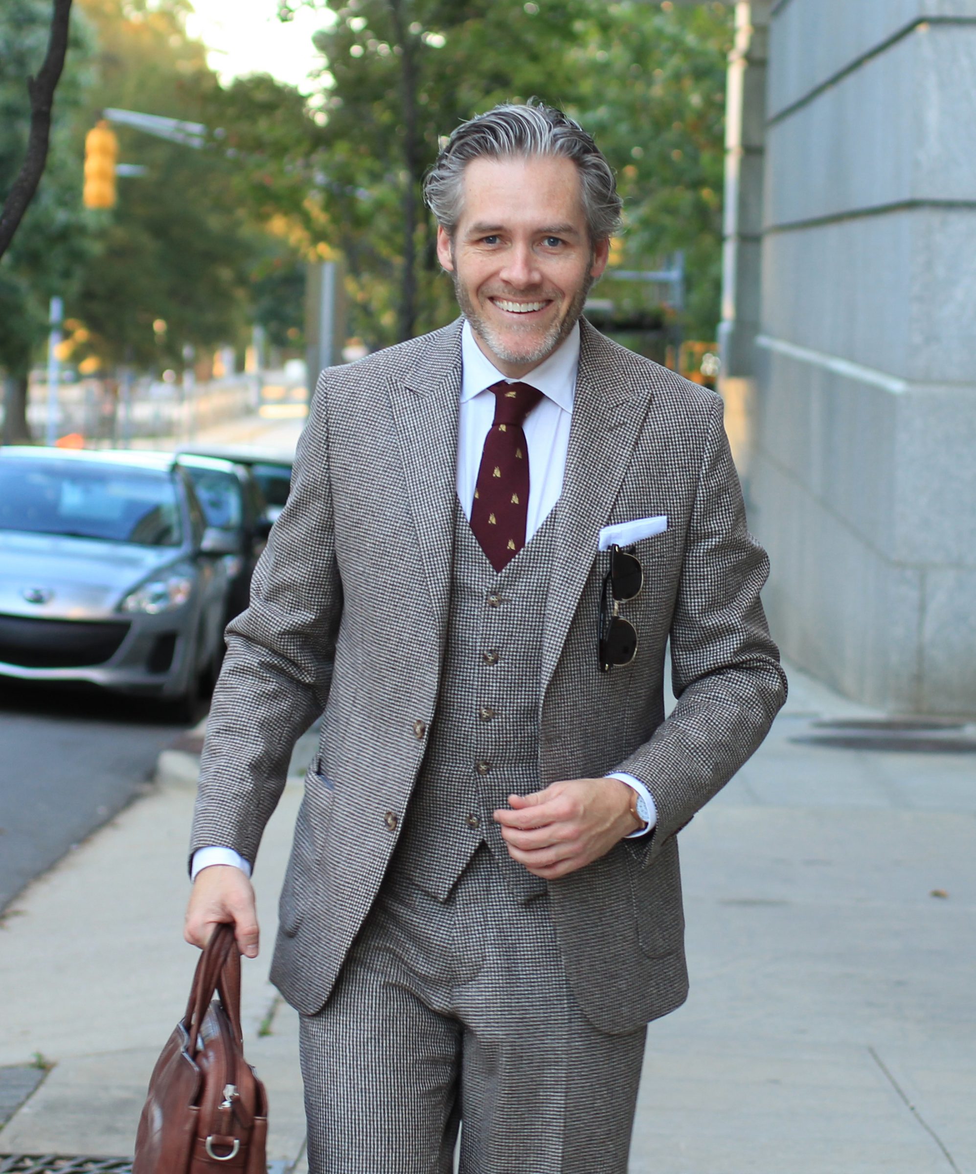 How Stylish Men Pull Off the Blue Suit with Brown Shoes Look - Oliver Wicks