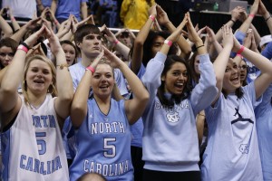 The UNC students will be in full voice Monday night in the Dean Dome (Todd Melet)
