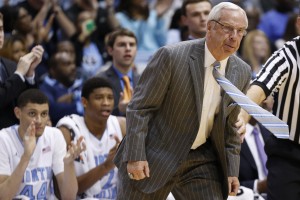 Roy Williams coaching up a storm (Todd Melet)