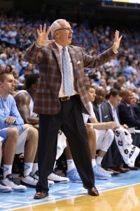 Roy Williams was emotional for Coach Smith and his Tar Heels (Todd Melet)