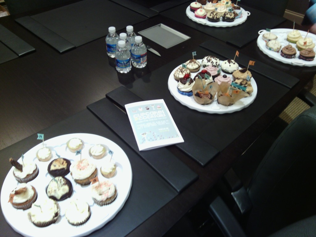 Cupcakes on display from the 2014 Cupcakes & Cocktails event (at Extraordinary Ventures).
