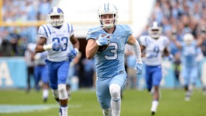 Ryan Switzer breaks away for his game-changing touchdown. (UNC Athletics)