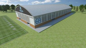 Rendering of the Proposed Indoor Practice Facility. Photo via UNC.