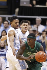 Joel Berry and Justin Jackson combined for 50 of UNC's 95 points on Friday against Tulane. (Todd Melet)
