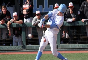 Miller has become the team's everyday first baseman and is no longer flying under anyone's radar. (Joe Bray/ UNC Athletics)
