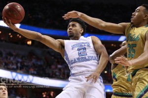 Joel Berry had 12 points, including a pair of three-pointers, in the game. (Todd Melet)