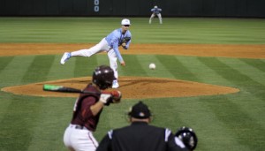 Gallen was nearly unhittable, frustrating Hokie hitters all night long. (Joe Bray/ UNC Athletics)