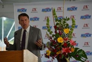 Governor Pat McCrory speaking at Morinaga Grand Opening. Photo via Blake Hodge.