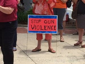 Gun Violence Awareness Day outside Peace and Justice Plaza. Photo via Blake Hodge.
