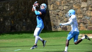 Switzer's skills as a wide receiver have come a long way after he originally made his name as one of the nation's best punt returners during his freshman season. (Jeffrey A. Camarati/ UNC Athletics)