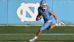 Proehl's route running and agility have helped get him to this point in his career. He credits his dad for always having feedback and critiques ready for him. (Grant Halverson/ UNC Athletics)