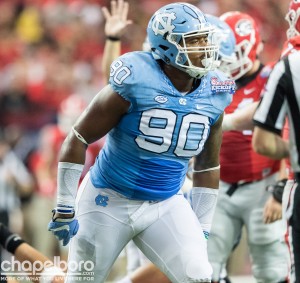Junior defensive tackle Naz Jones' absence has been felt recently along the battered UNC defensive line. Injuries have limited the playcalling for head coach Larry Fedora and defensive coordinator Gene Chizik. (Smith Cameron Photography)