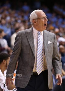 UNC head coach Roy Williams was not a happy camper throughout most of Sunday's matchup against Tennessee. (Todd Melet)