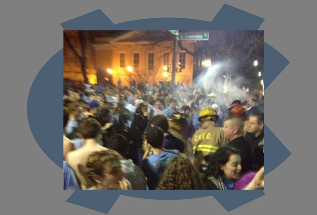 UNC Students Storm Franklin St. Following Win Over Rival Duke