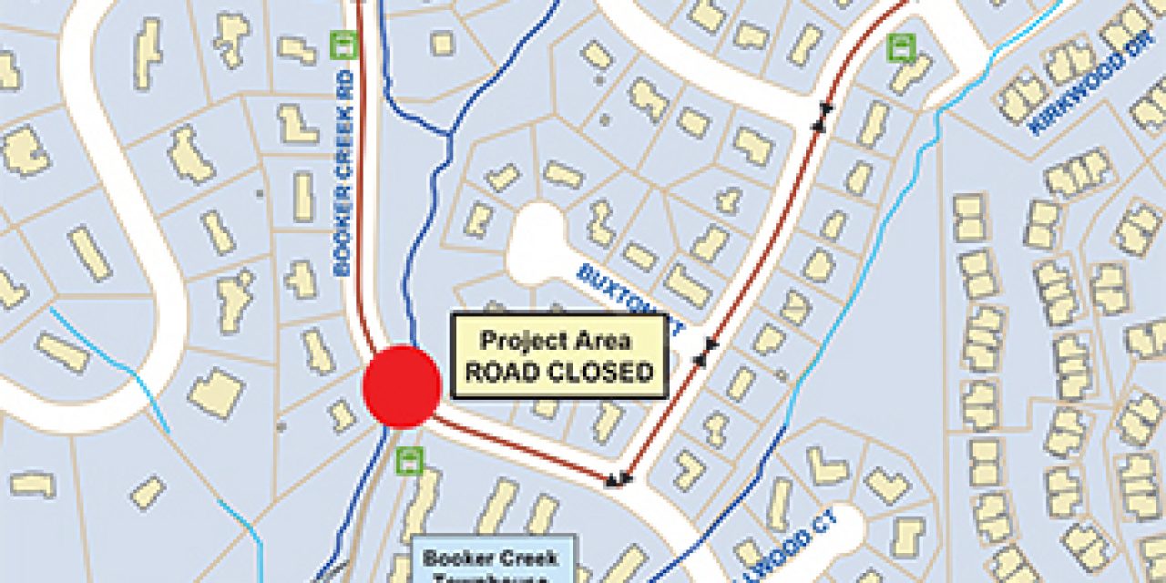 Parts of Booker Creek Road Closed
