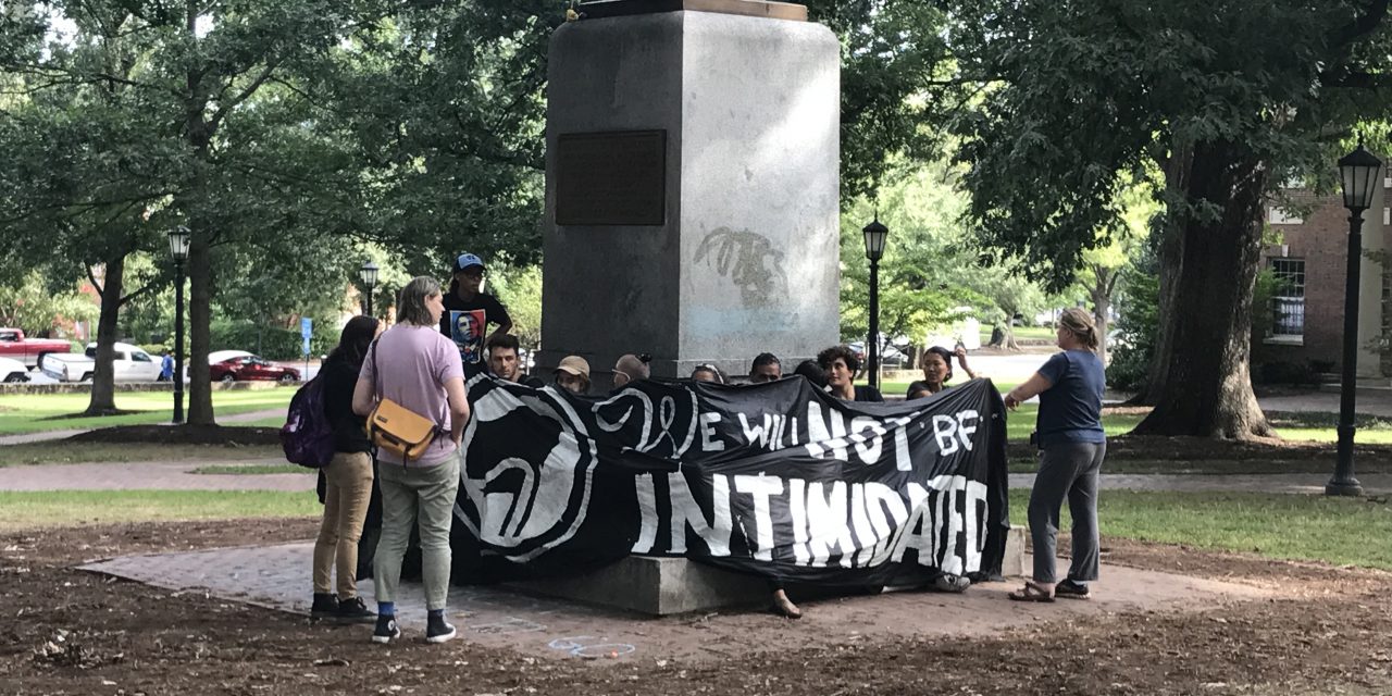 UNC Police Remove Items from Silent Sam Protest