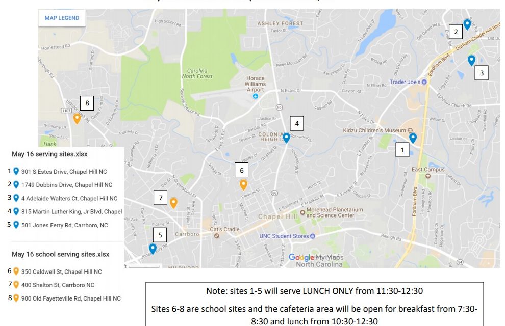 Locations Identified for CHCCS Food Distribution on Day of Advocacy