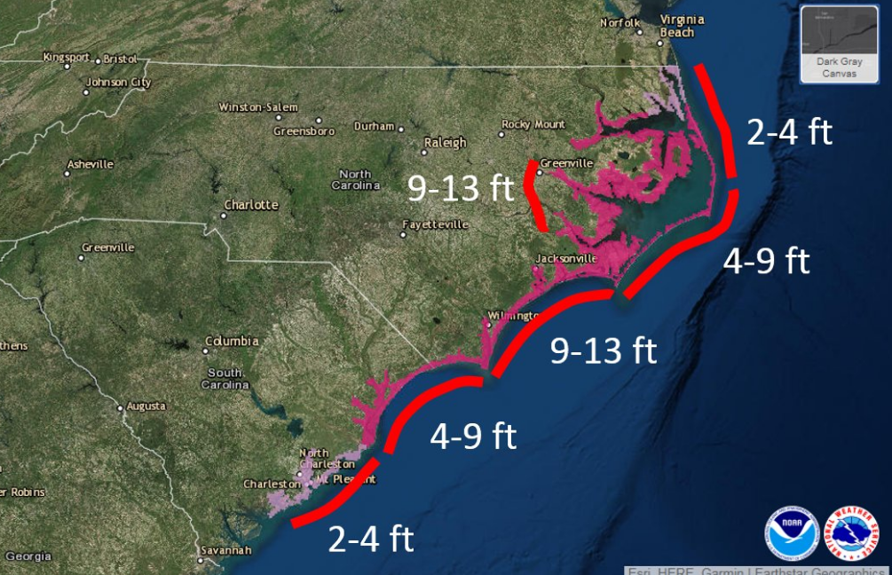 Hurricane Florence’s Winds and Rain Begin Lashing Carolinas