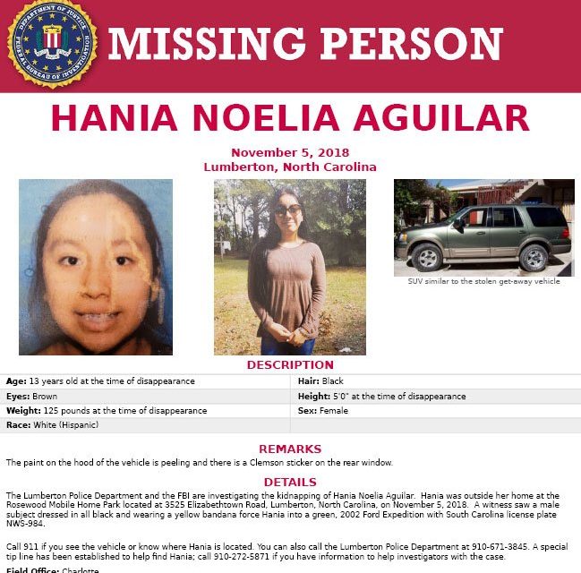 FBI Offers $15K Reward in Case of Kidnapped N Carolina Teen