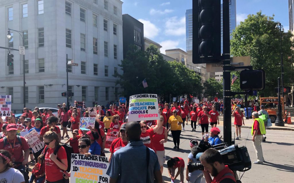 Teachers March on Raleigh Demanding Better Pay, Better Support