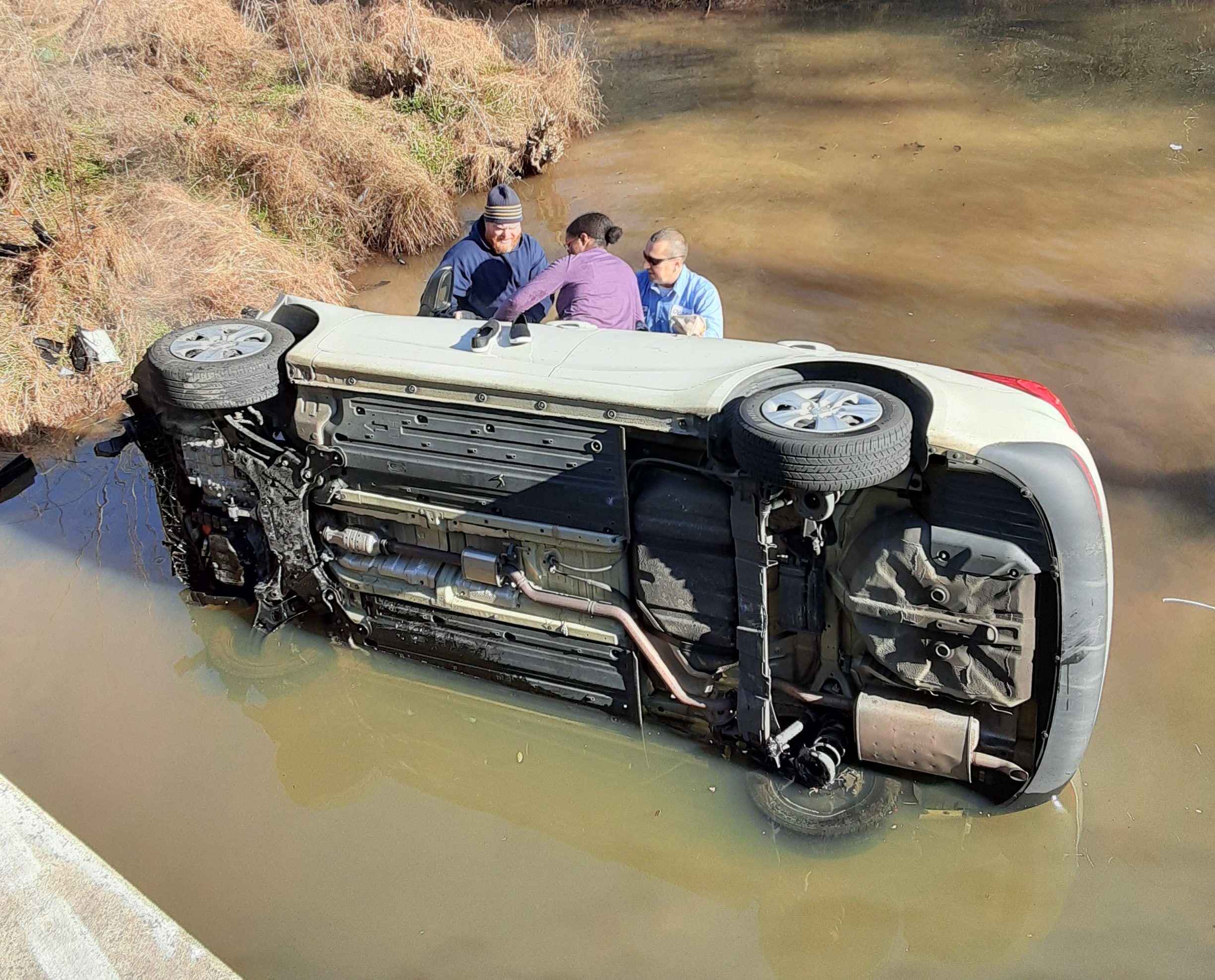 OWASA Employees Rescue Woman, Child From Wrecked Car