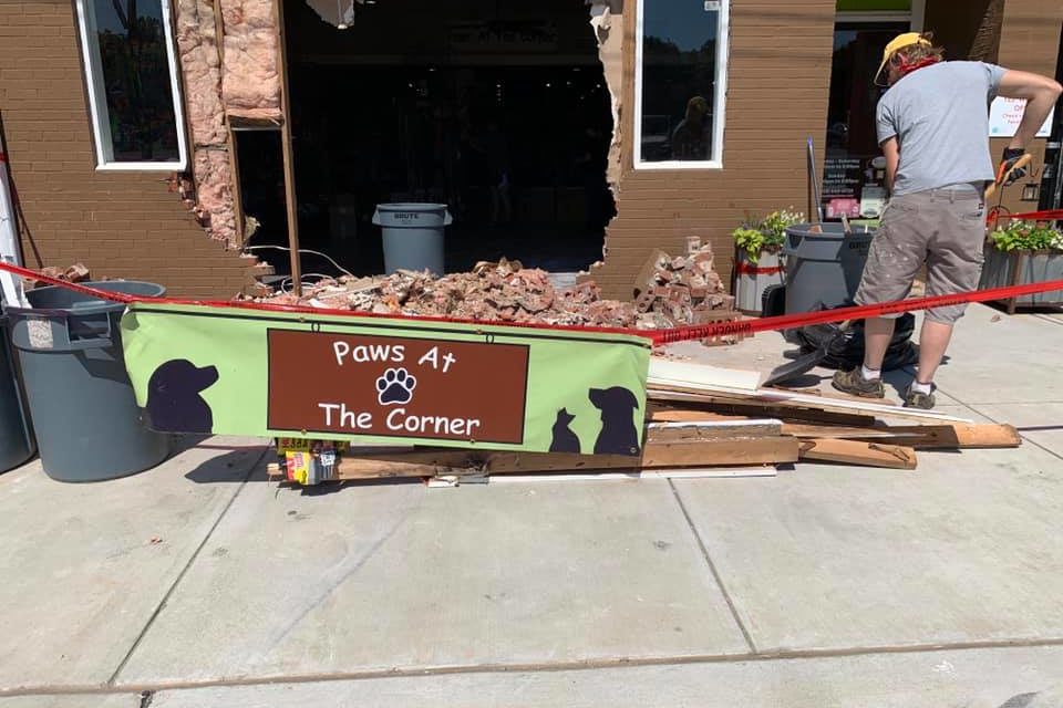 Hillsborough Storefront Damaged by Vehicle; No Injuries Reported