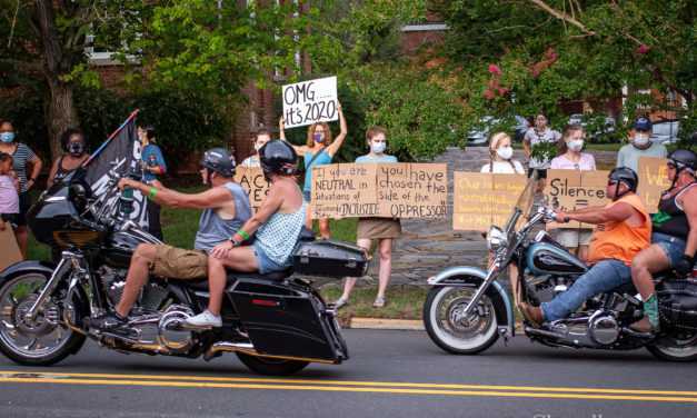 Photo Gallery: Residents Gather in Protest After White Supremacists Disrupt Virtual NAACP Town Hall