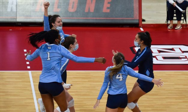 UNC Volleyball Tops NC State For Second Time in Three Days