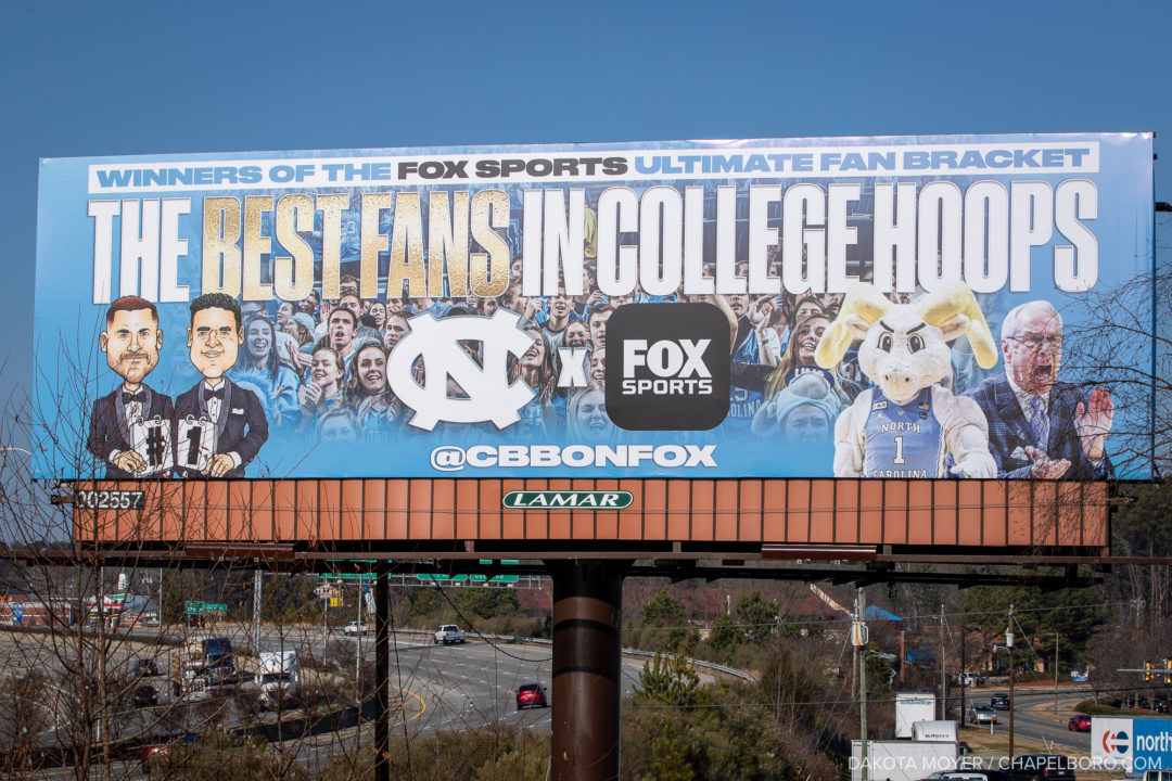 Billboard Proclaiming UNC Men's Basketball Fans as Best in U.S. Put Up