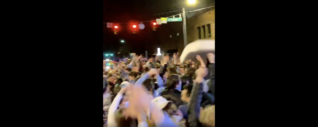 UNC Basketball Fans Rush Franklin Street Despite Health and Safety Warnings