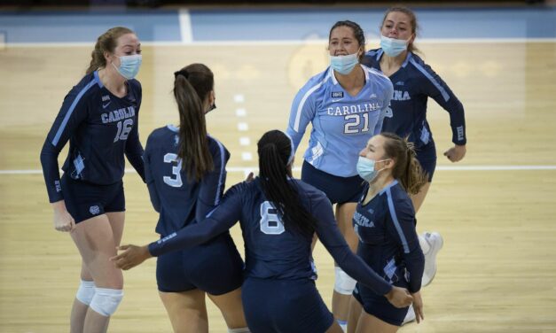 Volleyball: UNC Outlasts No. 18 Notre Dame in Five Sets on Senior Day