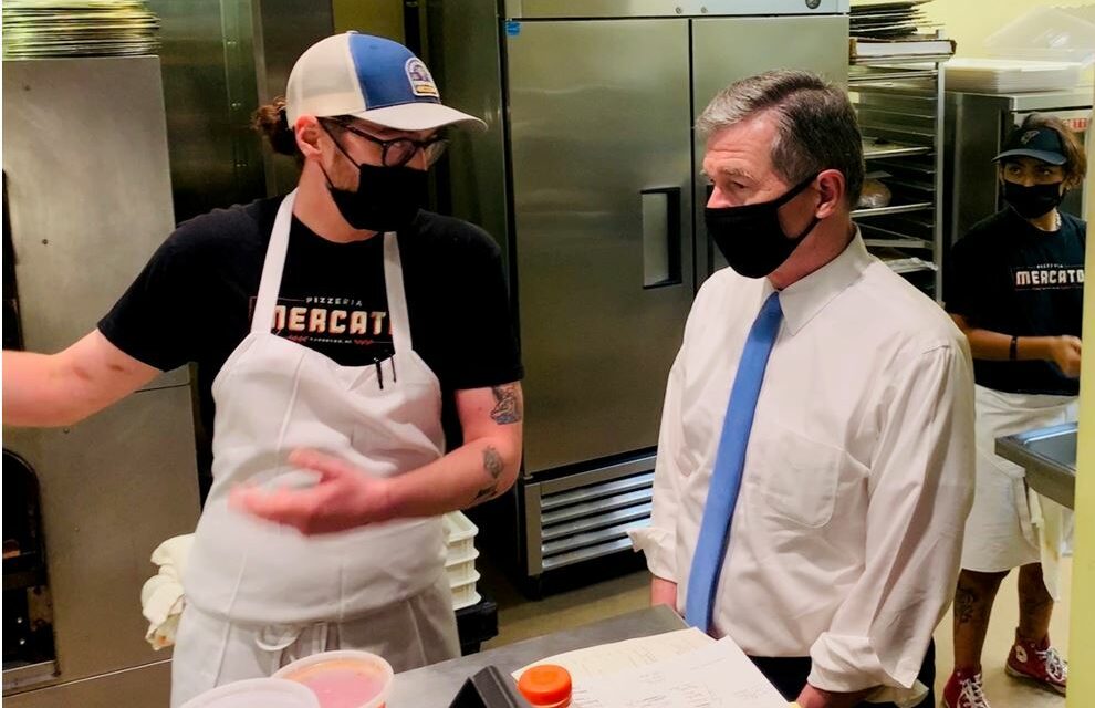 Gov. Cooper Visits Carrboro’s Pizzeria Mercato, Promotes COVID-19 Vaccinations