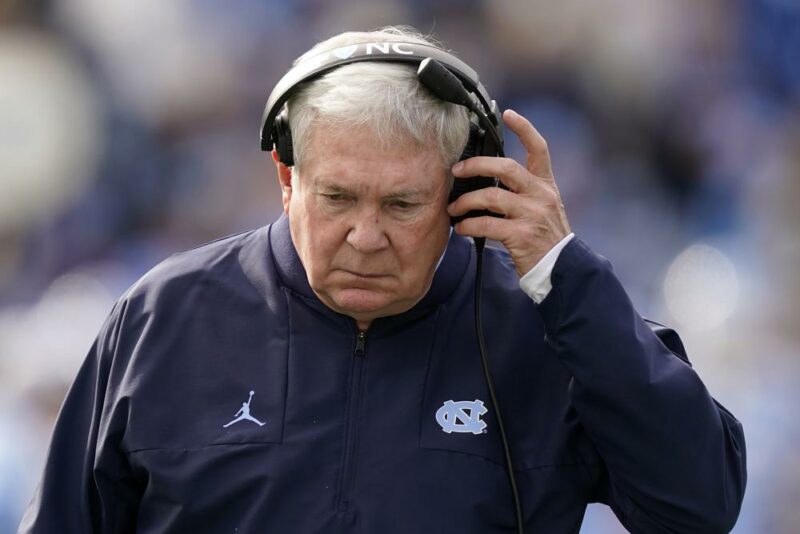 Mack Brown UNC football frown 2021 AP PHOTO - Chapelboro.com