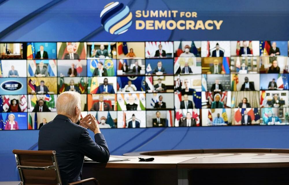 Biden Sounds Alarm at Virtual Summit About Global Democracy