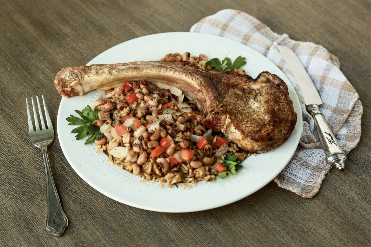 Make It Snappy Roasted Pork Chops With Hoppin John Chapelboro