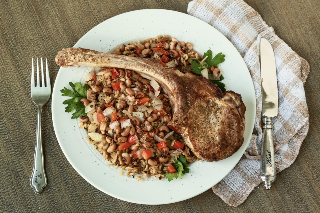 Make It Snappy: Roasted Pork Chops with Hoppin' John 