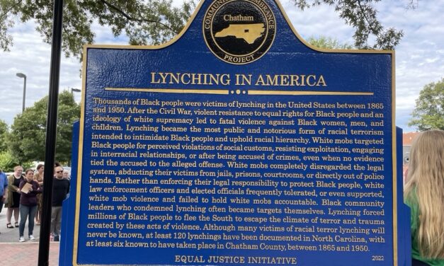 Plaque Recognizing Racial Lynching Victims Installed in Pittsboro