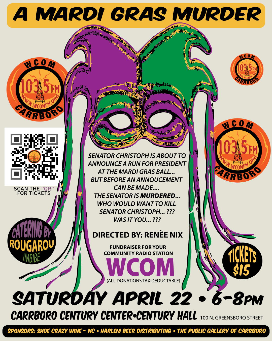 A Mardi Gras Murder Mystery (fundraiser for WCOM) 