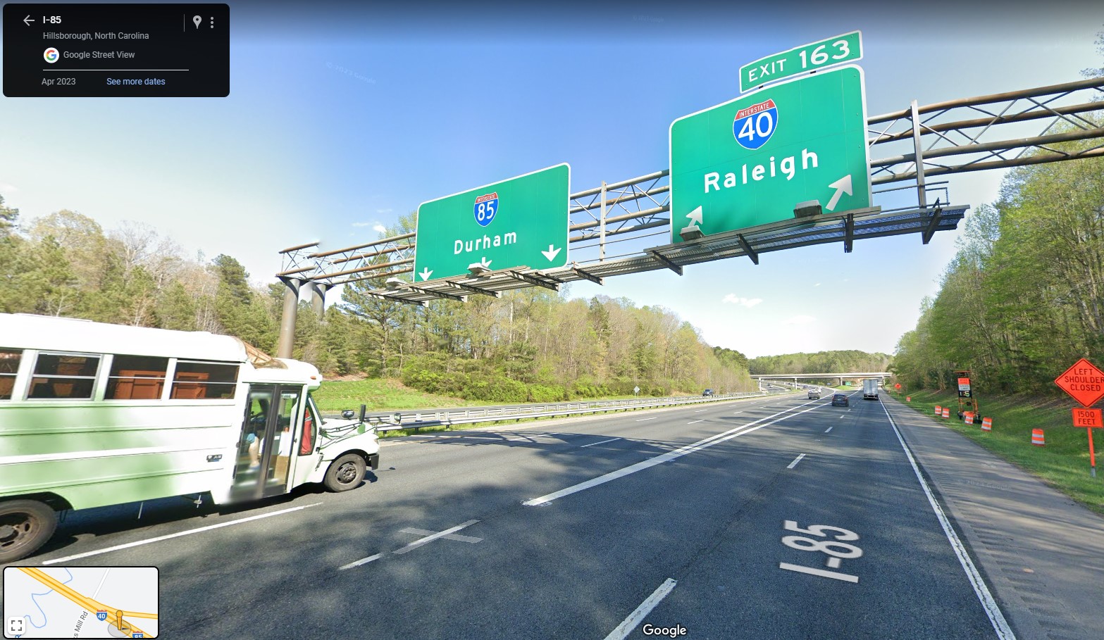 I 40 And I 85 Split Orange County Exit Signs Google Maps 