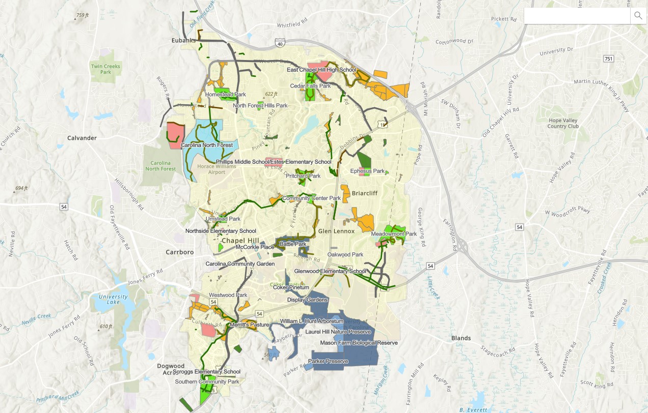 Town Of Chapel Hill Interactive Parks Map Screenshot 2023 