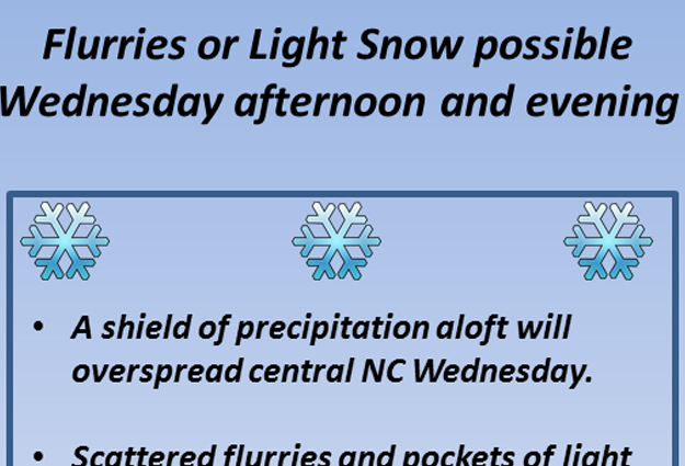 ‘Efficient’ Light Snow Possible Wednesday