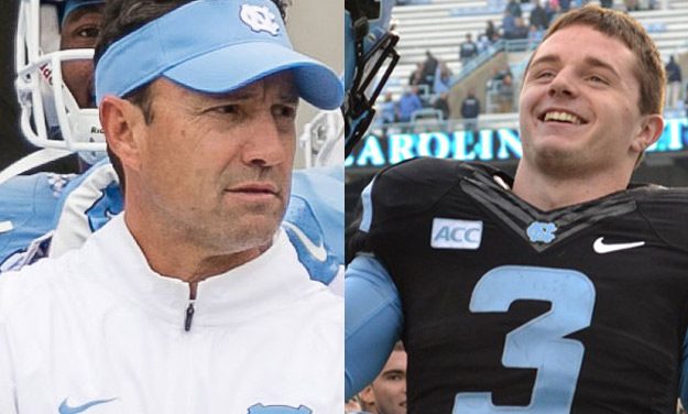 Larry Fedora and Ryan Switzer Have Fun at the ACC Kickoff