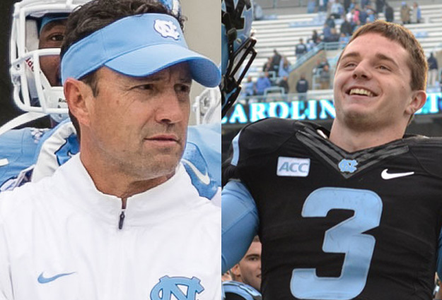 Larry Fedora and Ryan Switzer Have Fun at the ACC Kickoff