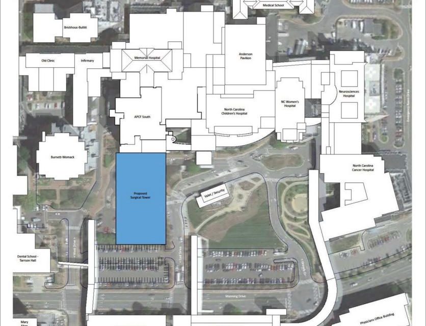 UNC Hospitals Announce Location for Surgical Tower Project