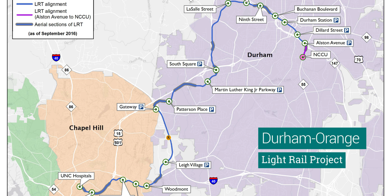 Chapel Hill Continuing Planning for Potential Durham-Orange Light Rail Transit Stations