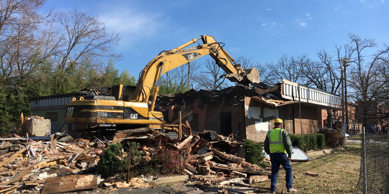 Demolition Underway of Abandoned CVS-Owned Building in Carrboro