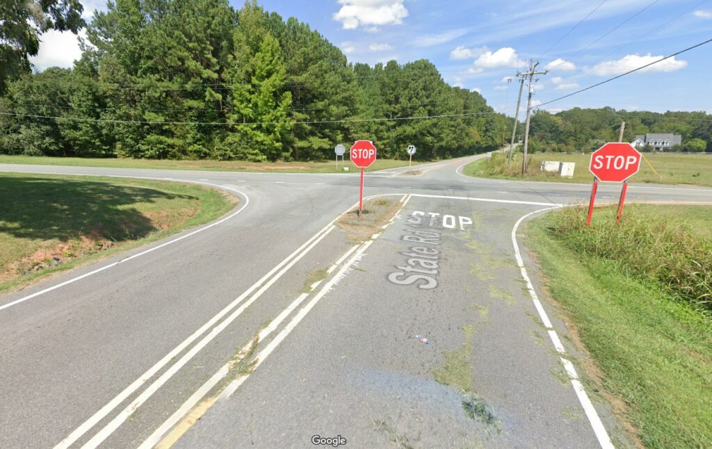 dodsons crossroads dairyland road intersection stop signs 2023 google