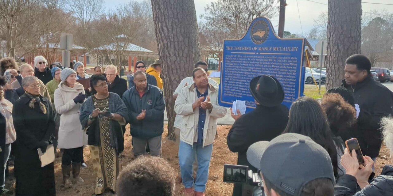 Carrboro, Remembrance Coalition Unveil Marker to Manly McCauley 125 Years  After His Lynching - Chapelboro.com