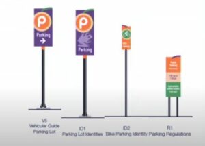 Screenshot of Carrboro wayfinding designs from the Carrboro Town Council meeting on March 6